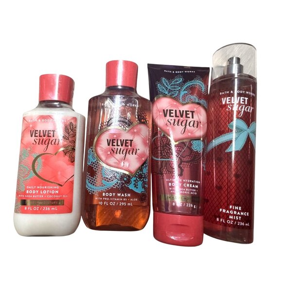 Bath‎ & Body Works 4 Piece Velvet Sugar Set New - Picture 1 of 2